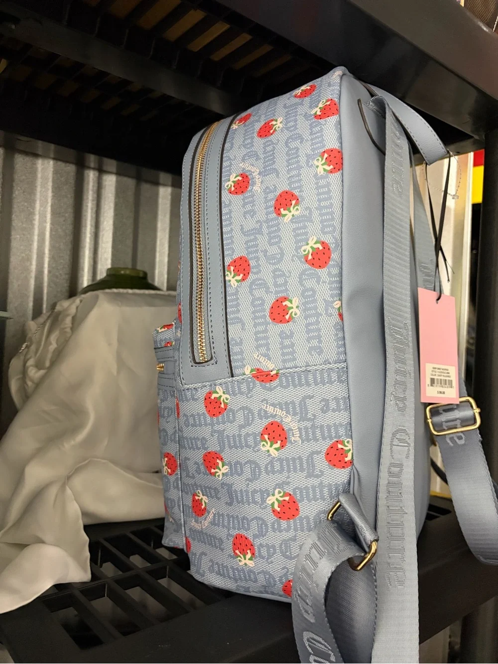 Juicy Couture Blue Strawberry Print Backpack